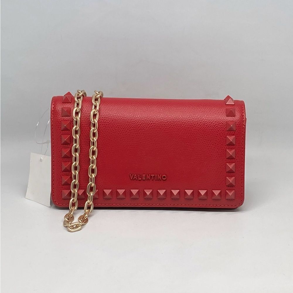 Valentino Mario Leather Wallet On Chain Bag